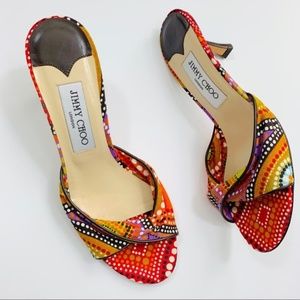 Jimmy Choo Multi Color Kitten Heel Mule